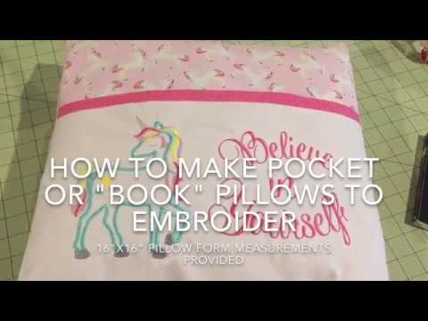 How To Sew A Pocket "Book" pillow with lined pocket -...