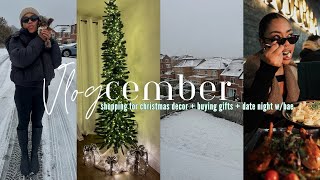 VLOGCEMBER WEEK 1 | CHRISTMAS DECOR SHOPPING + BUYING GIFTS FOR KREW + ITS SNOWING + DATE NIGHT!
