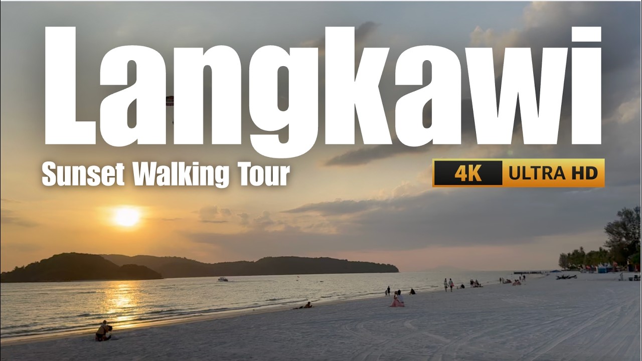 【4K HDR】Langkawi Sunset Walk | Pantai Cenang Beach Evening