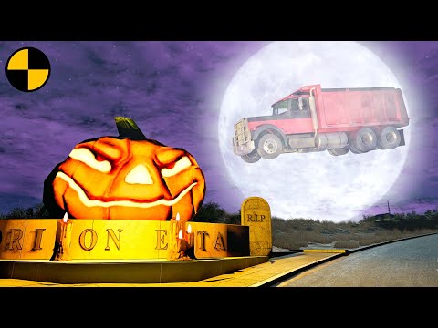 Ghost Truck vs Cars 😱 BeamNG.Drive Halloween