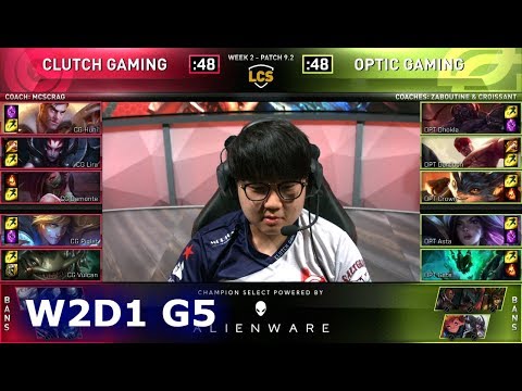 CG vs OPT | Week 2 Day 1 S9 LCS Spring 2019 (ex-NA LCS) | Clutch Gaming vs OpTic Gaming W2D1