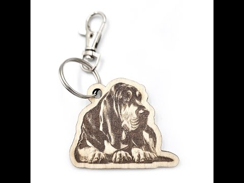 Bloodhound Shaped Wooden Keyring