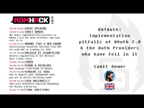 RomHack 2019 - Anwer - Implementation pitfalls of OAuth 2.0 & the Auth Providers who have fell in it