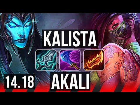 KALISTA vs AKALI (TOP) | 9/2/8, 1400+ games | BR Grandmaster | 14.18