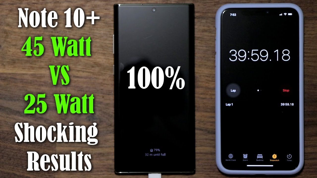 Galaxy Note 10 Plus - 45 Watt vs 25 Watt Fast Charging Speed Test - SHOCKING RESULTS