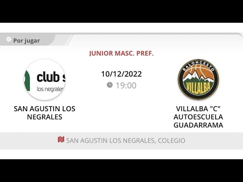 Junior masc C SAN AGUSTIN LOS NEGRALES - VILLALBA AUTOESCUELA GUADARRAMA