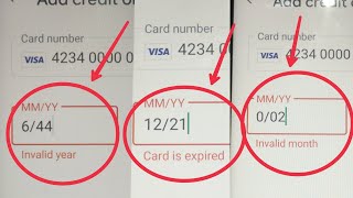 Fix Mm/YY Card Debit is expired, month & Year problem solve || Play Store & Other