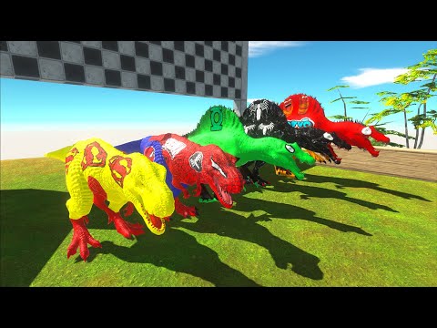 Hunting found Jurassic world evolution 2 Team Spinosaurus vs T-rex Superheroes Champions Speed Race