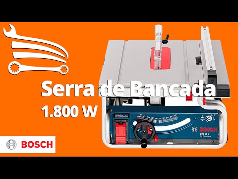 Serra de Bancada GTS-10J 1800W  com Disco e Adaptador para Aspiração - Video