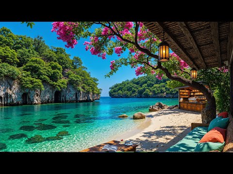 ✨Tranquil Beach Café Escape | Smooth Morning Jazz & Gentle Ocean Sounds for Focus, Peace and Energy