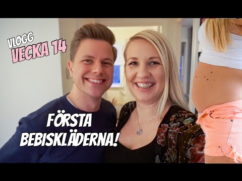 VISAR FÖRSTA BEBISKLÄDERNA | Gravid vecka för vecka 14