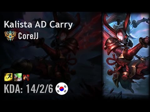 Kalista AD Carry vs Lucian - CoreJJ - KR Challenger Patch 6.8