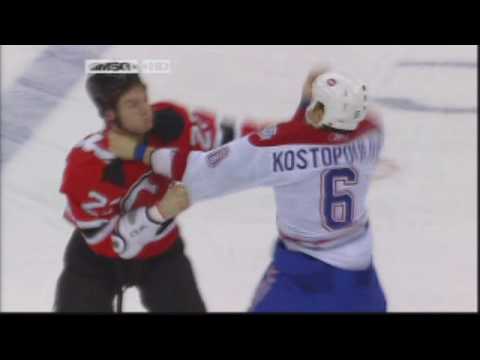Tom Kostopoulos vs David Clarkson Jan 2, 2009