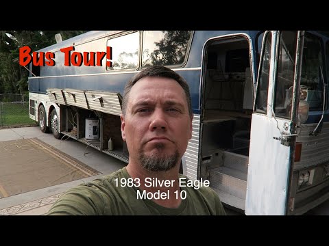 Eagle Tour Bus Conversion walkthrough, midway construction. 1983 Silver Eagle Model 10