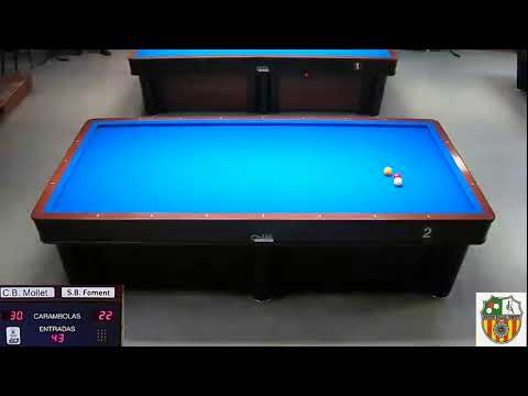 LLIGA CATALANA 3 BANDES 3ª DIV  -  S.B. FOMENT MOLINS C  vs  C.B. MOLLET B