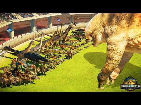 DISTORTUS REX VS ALL DINOSAURS IN JURASSIC WORLD!!