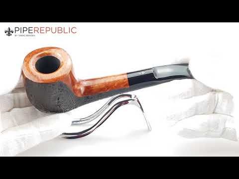 Savinelli Freehand-Pfeifen teilrustiziert Bent Pot braun Einzelstück