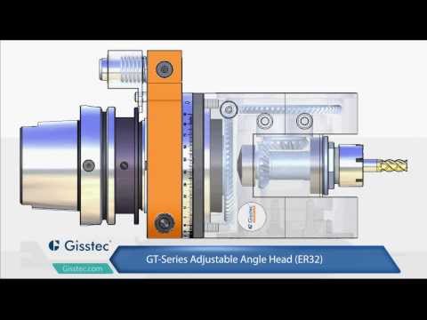 GT Series Adjustable Angle Head ER32 Transparent