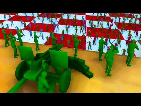 Green Army Men Hold FORT WALLS vs ZOMBIE ARMY!? - Attack on Toys