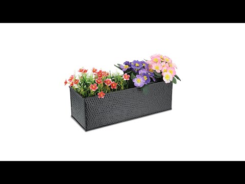 Jardinière à fleurs noire Noir - Métal - 40 x 14 x 15 cm