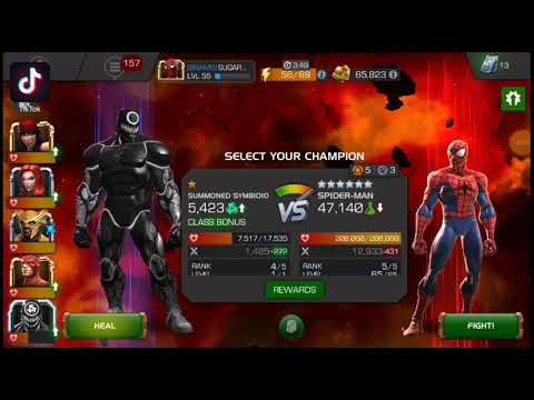 Symbiote Difficulty Spideman(Classic) Boss Kill with r4 Symbiote!! + Lucky Reward - McoC