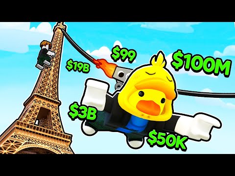 I Ziplined Off TALLEST Tower and Made BILLIONS in Roblox Climb and Zip!