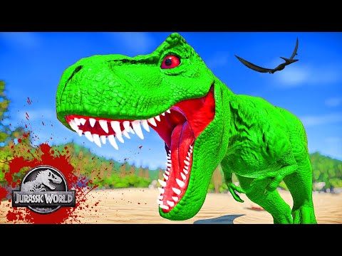 Tyrannosaurus Rex Colour Pack vs Spinosaurus vs Ceratosaurus Dinosaurs Fighting 🌍 JWE