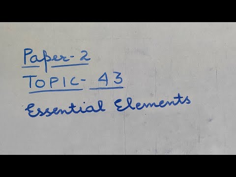 P2 Topic-43 Essential elements | Agriculture Optional