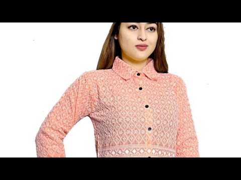 fashion with eswari ##The beautiful &stylish women's embroidery shirt price 300 under only