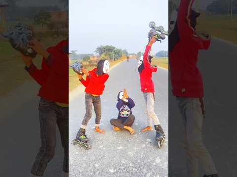 One Cone at a Time: Building Balance on Inline Skates!😭😍#inlineskating #roadskating #skater #funny