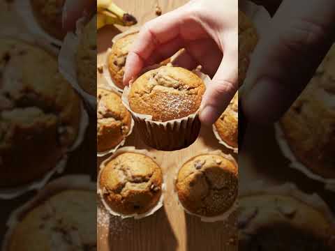 Banana bread muffins recipe video