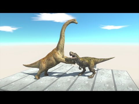 Dinosaurs Battle Off Sky High Building - Animal Revolt Battle Simulator