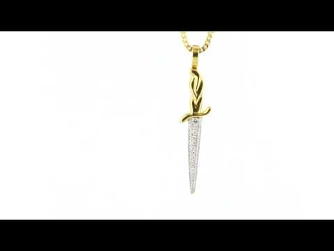 Solid 10k Real Gold Knight Sword Custom Pendant Real Diamonds Icedout