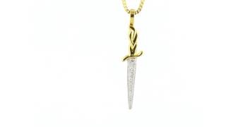 Solid 10k Real Gold Knight Sword Custom Pendant Real Diamonds Icedout