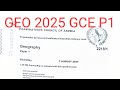 2025 GCE GEOGRAPHY P1