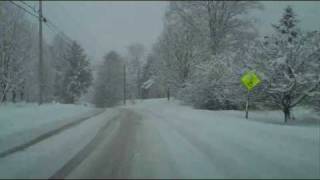 Driving through Vermont in a heavy snowstorm...