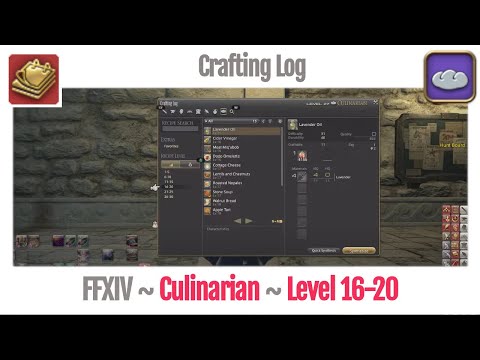 FFXIV Culinarian Crafting Log Level 16-20 - A Realm Reborn