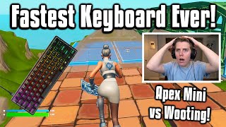 Trying The *NEW* Fastest Keyboards In Fortnite! - Apex Pro Mini vs Wooting 60HE!