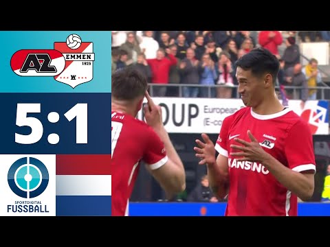 5 Tore in einer Halbzeit! AZ schießt sich für Rückspiel gegen West Ham warm | AZ Alkmaar - FC Emmen