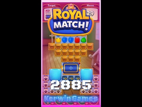 Royal Match Level 2885 - Hard Level - No Boosters Gameplay