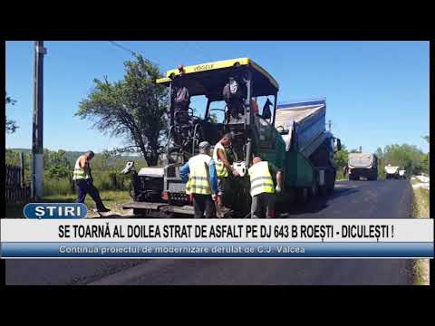 SE TOARNA AL DOILEA STRAT DE ASFALT PE DJ 643 B ROESTI-DICULESTI
