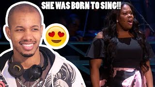 AMBER RILEY PERFORMS AND I AM TELLING YOU AT THE OLIVIER AWARDS 2017 WITH MASTERCARD REACTION