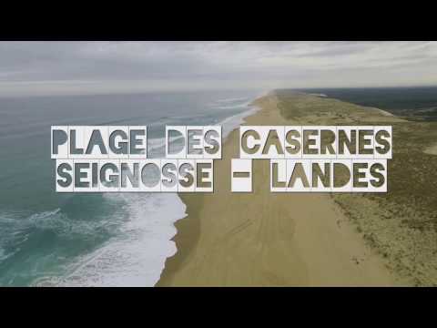 Drone footage of Casernes beach and its surfers