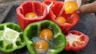 Bell Pepper Omelet / Cooking Duck Egg in Bell Pepper – KtRvi9JT0E4