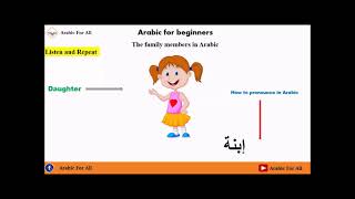 Learn How To pronounce The Family Members In Arabic Language