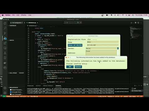 How To Develop A Database Using Python Validate Inputs And Get Popups Pysimplegui Python 5