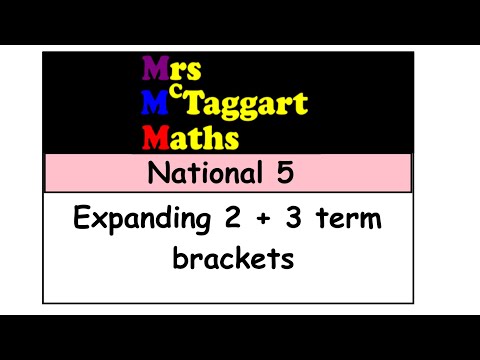 national 5 maths expanding double brackets with 2 and 3 terms FOIL method