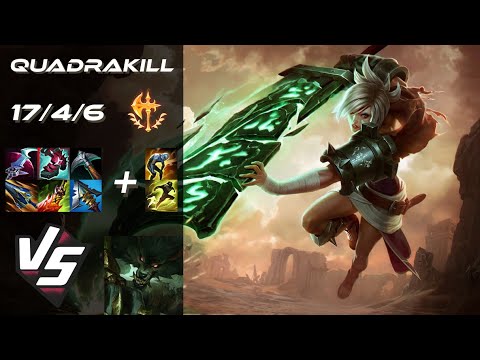 TOP Riven vs Warwick [QUADRAKILL] - EU Grandmaster Patch 25.S2.4