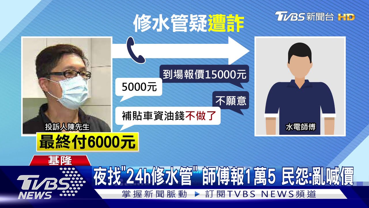 夜找「24h修水管」師傅報1萬5　民怨：亂喊價