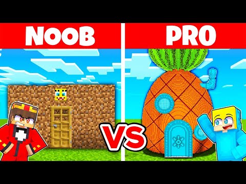 Minecraft NOOB vs PRO: SICHERSTES SPONGEBOB HAUS BAU CHALLENGE  ⛏